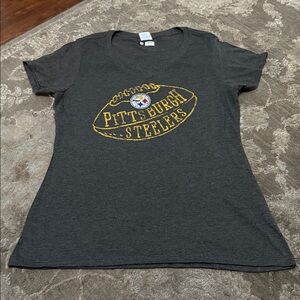 PITTSBURGH STEELERS NFL Team Apparel Women's Dark Gray Shirt Medium- NWOT